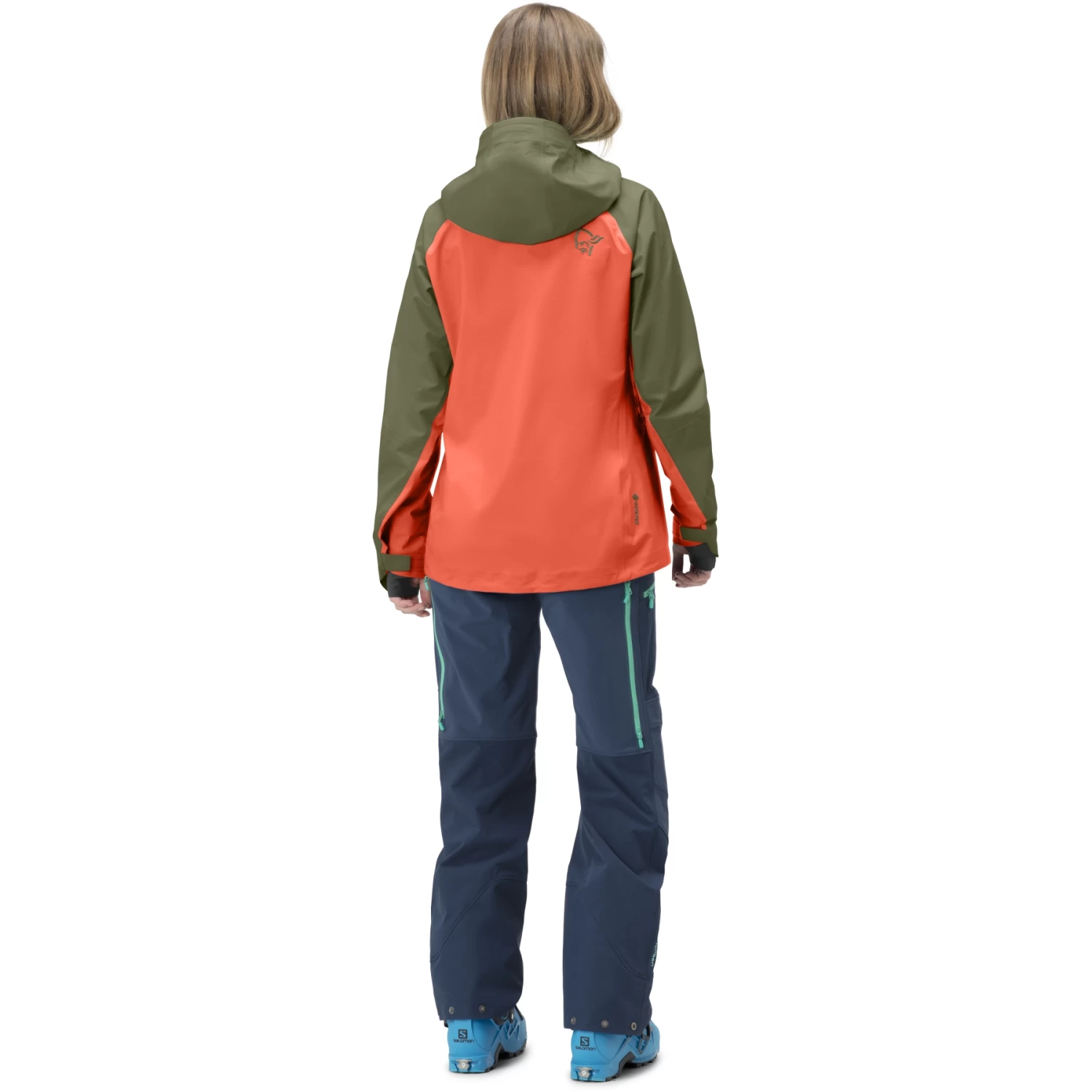 Norrona Lyngen Gore-Tex Jacket Women - Olive Night/Orange Alert 5 Norrona Lyngen Gore-Tex Jacket Women - Olive Night/Orange Alert - Image 5