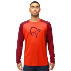 Norrona PureUll Long Sleeve Baselayer Men - Arednalin/Rhubarb