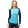 Norrona PureUll Long Sleeve Baselayer Women - Aquarius/Indigo Night