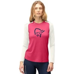 Norrona PureUll Long Sleeve Baselayer Women - Honeysuckle/Snowdrop