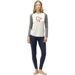 Norrona PureUll Long Sleeve Baselayer Women - Snowdrop/Castor Grey -Norrona norrona pureull long sleeve baselayer women snowdrop castor grey 3 1257631