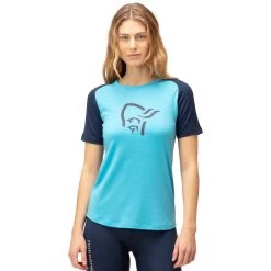 Norrona PureUll T-shirt Women - Aquarius/Indigo Night