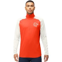 Norrona PureUll Zip Neck Baselayer Men - Arednalin/Snowdrop