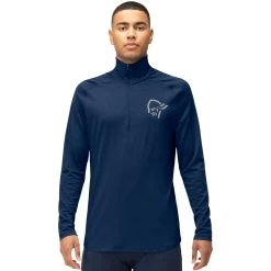 Norrona PureUll Zip Neck Baselayer Men - Indigo Night