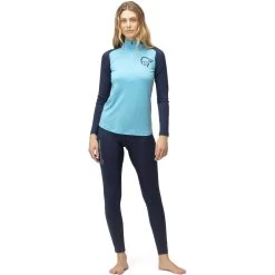 Norrona PureUll Zip Neck Baselayer Women - Aquarius/Indigo Night -Norrona norrona pureull zip neck baselayer women aquarius indigo night 3 1257964