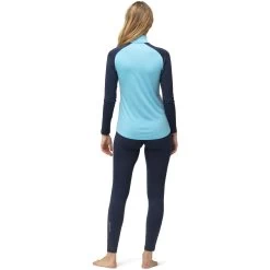 Norrona PureUll Zip Neck Baselayer Women - Aquarius/Indigo Night -Norrona norrona pureull zip neck baselayer women aquarius indigo night 4 1257965