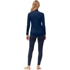 Norrona PureUll Zip Neck Baselayer Women - Indigo Night -Norrona norrona pureull zip neck baselayer women indigo night 3 1463507