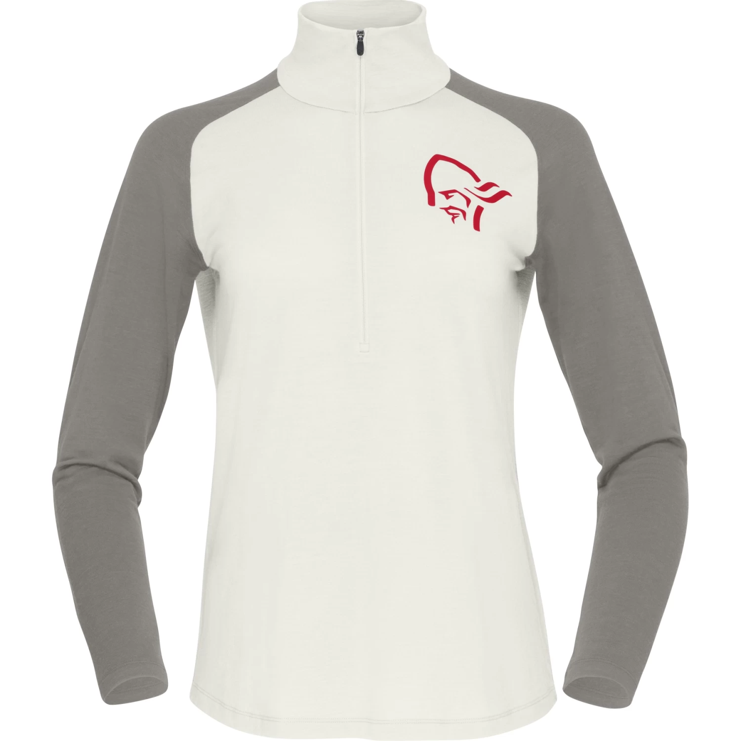 Norrona PureUll Zip Neck Baselayer Women - Snowdrop/Castor Grey 2 Norrona PureUll Zip Neck Baselayer Women - Snowdrop/Castor Grey - Image 2
