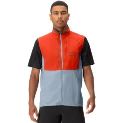 Norrona Senja Aero90 Vest Men - Arednalin/Blue Fog
