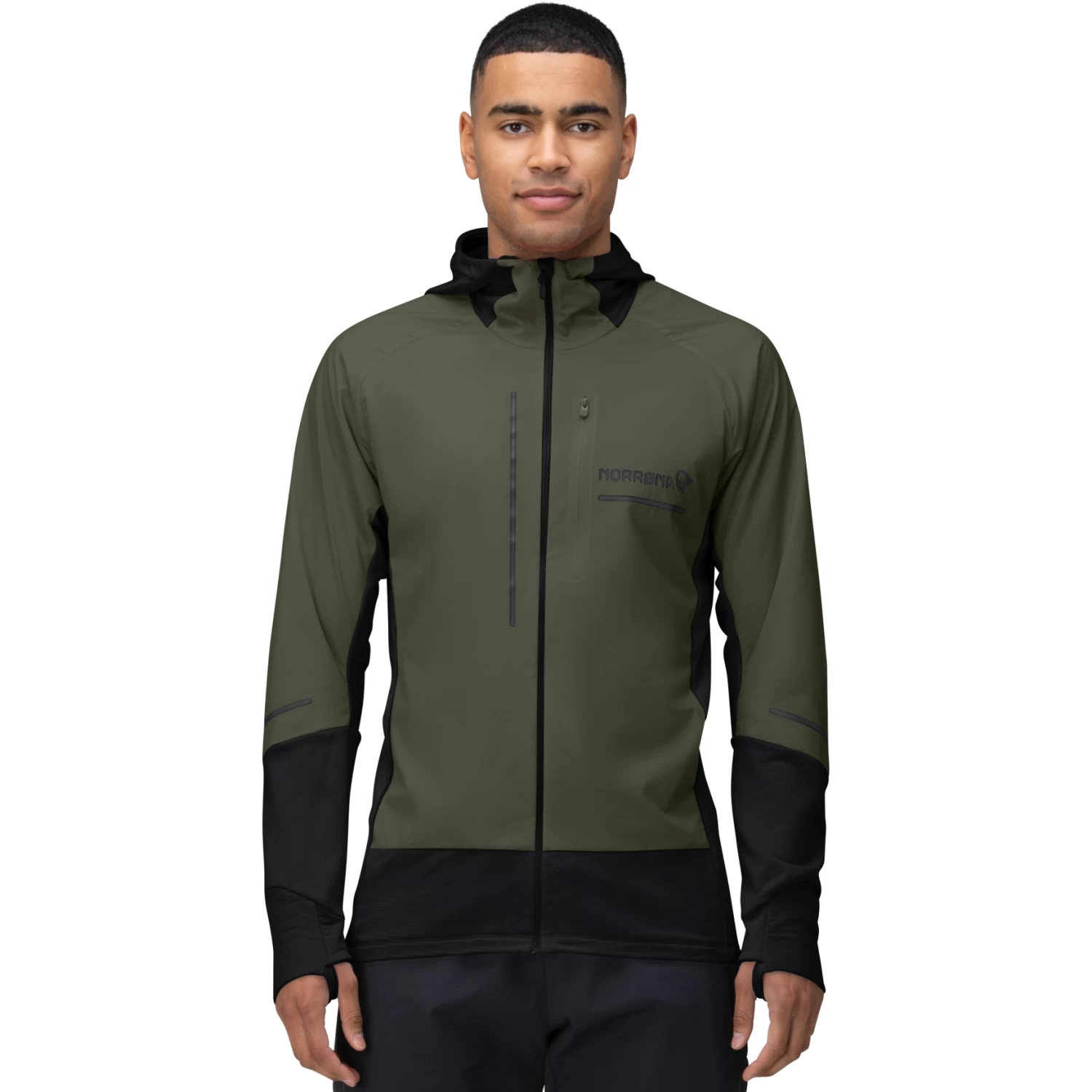 Norrona Senja Alpha90 Zip Hood Jacket Men - Olive Night 1 Norrona Senja Alpha90 Zip Hood Jacket Men - Olive Night