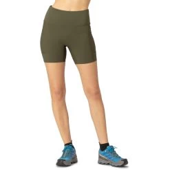 Norrona Senja Equaliser Stretch 6 Inch Tights Women - Olive Night/Caviar