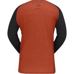 Norrona Skibotn Wool 3/4 T-shirt Men - Rooibos Tea -Norrona norrona skibotn wool 3 4 t shirt men rooibos tea 2 1343932