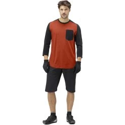 Norrona Skibotn Wool 3/4 T-shirt Men - Rooibos Tea -Norrona norrona skibotn wool 3 4 t shirt men rooibos tea model 1 1400011