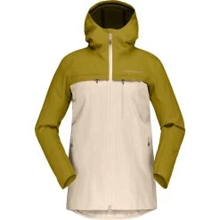 Norrona Svalbard Cotton Jacket Women - Golden Palm/Ecru -Norrona norrona svalbard cotton jacket women golden palm ecru 1 1127097