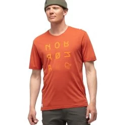 Norrona Svalbard Wool T-Shirt Men - Rooibos Tea/Orange Crush