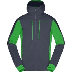 Norrona Trollveggen Powerstretch Pro Zip Hood Jacket Men - Cool Black/Classic Green -Norrona norrona trollveggen powerstretch pro zip hood jacket men cool black classic green 2 1518981
