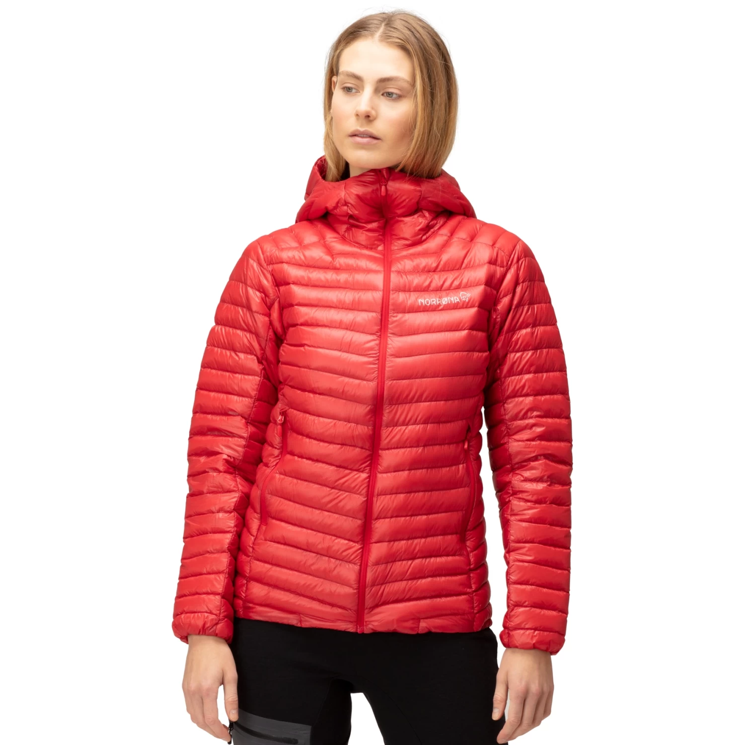 Norrona Trollveggen Superlight Down850 Hood Jacket Women - True Red 1 Norrona Trollveggen Superlight Down850 Hood Jacket Women - True Red